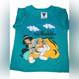 Vintage Disney Aladdin jasmine raja Teal T-Shirt SSI Brand girls 5/6